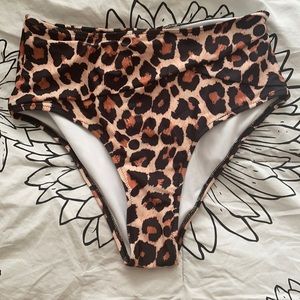 {Amazon} LeopardPrint HighWaisted Swimsuit Bottoms